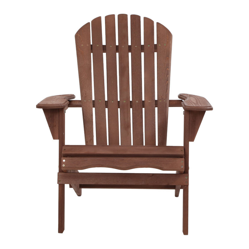 SUN LOUNGE  Outdoor Beach Chair Wooden Adirondack Patio Lounge Garden