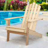 Sun Lounge Outdoor Beach Chairs  Wooden Adirondack Patio Chair Light Wood Tone