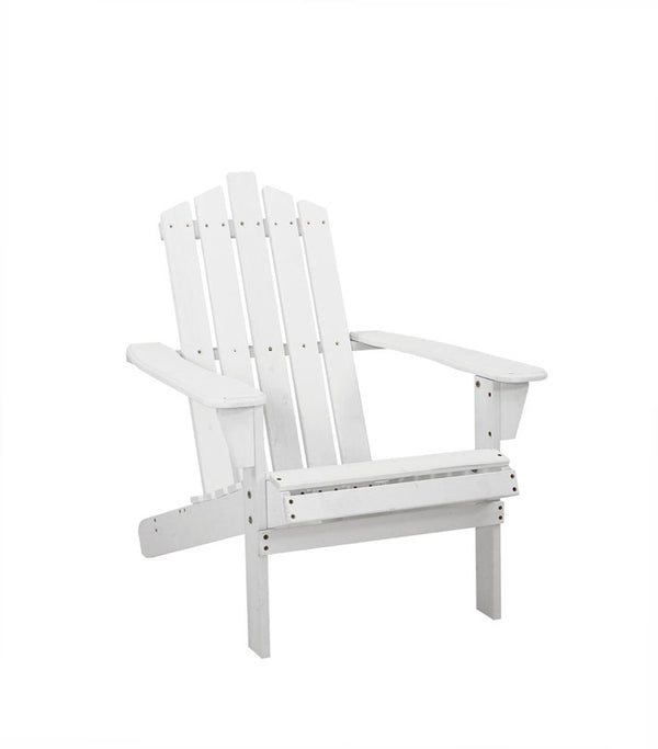 Sun Lounge Outdoor Beach Chairs Wooden Adirondack Patio - White