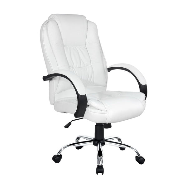 BROOK Office Chair Gaming Computer Chairs Executive PU Leather Seating White
