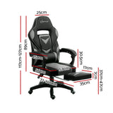 VALIANT Office Chair Computer Desk Gaming Chair Study Home Work Recliner Black Grey