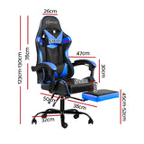 MARVEL Gaming Office Chairs Computer Seating Racing Recliner Footrest Black Blue