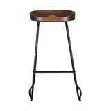 Artiss Set of 4 Elm Wood Backless Bar Stools 75cm - Black