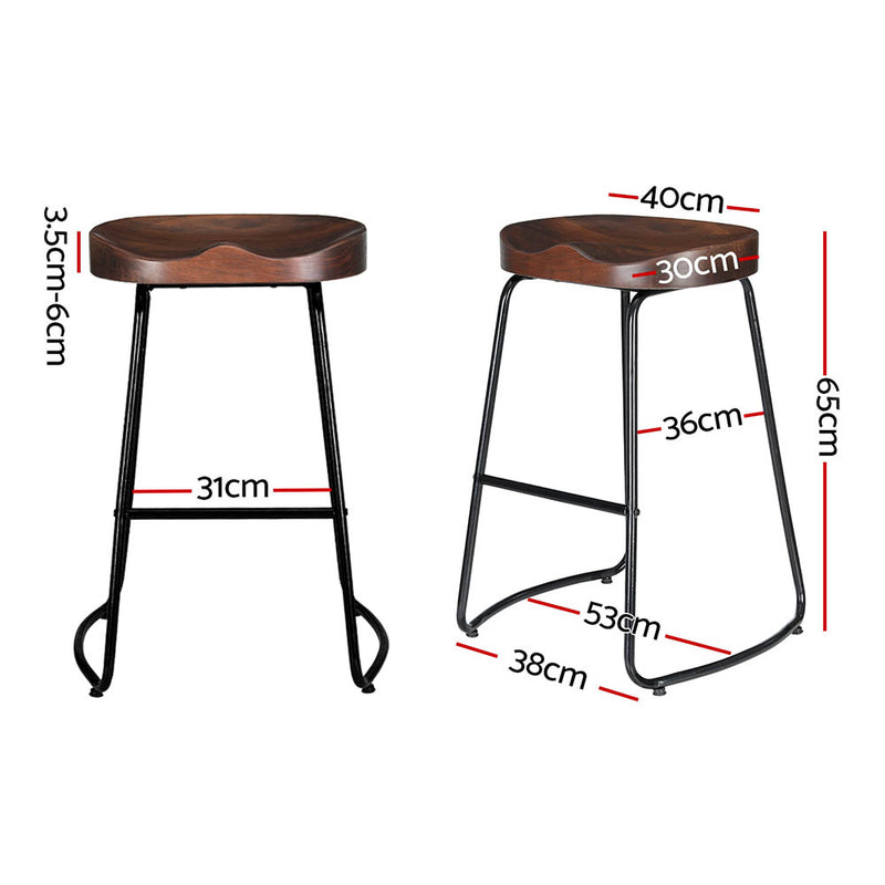 Artiss 2x Bar Stools Tractor Seat 65cm