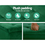 Artiss Storage Ottoman Blanket Box 97cm Velvet Green