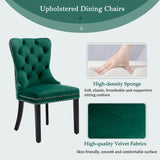 4x Velvet Dining Chairs- Green