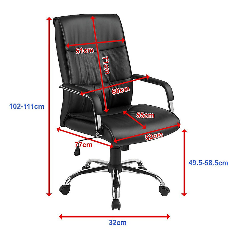 PU Leather Office Chair Executive Padded Black