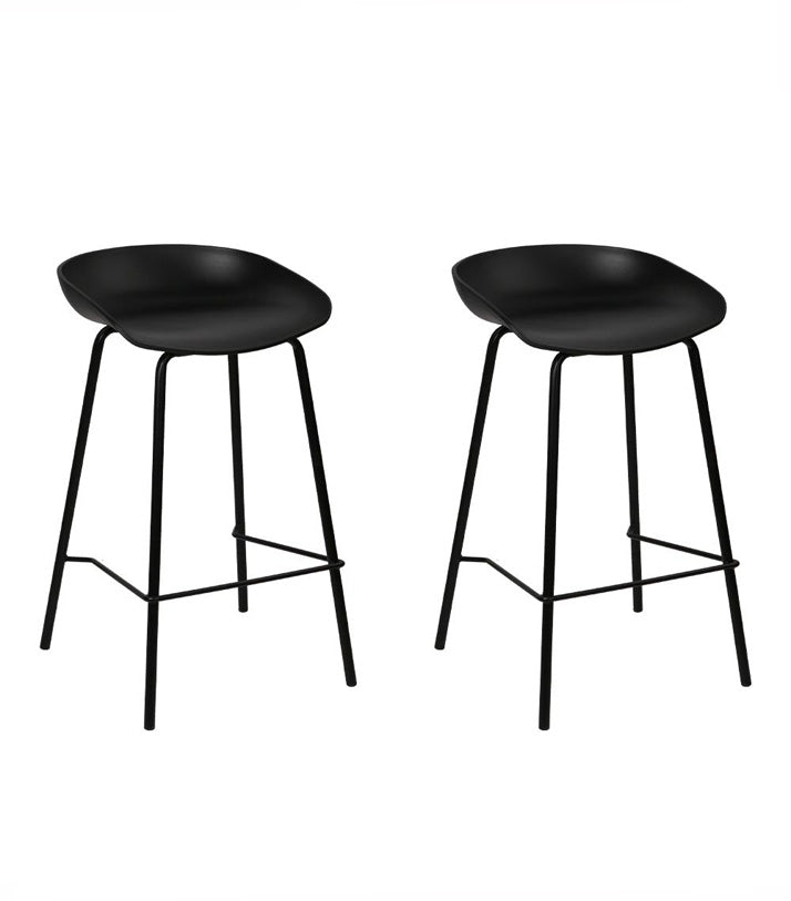 Artiss Set of 2 Metal Bar Stools - Black