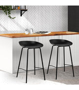 Artiss Set of 2 Metal Bar Stools - Black