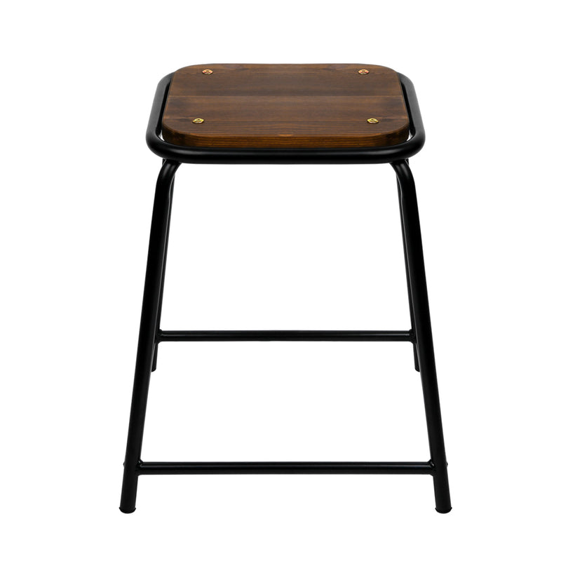 Artiss Set of 4 Pine Wood Bar Stools - Black and Brown