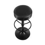 Artiss Set of 2 PU Leather Swivel Backless Bar Stools - Black