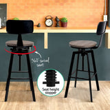 Rustic Industrial Style Metal Bar Stool - Black and Wood