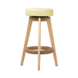 Artiss Set of 2 Bar Stools Wood Swivel PU Leather - Cream