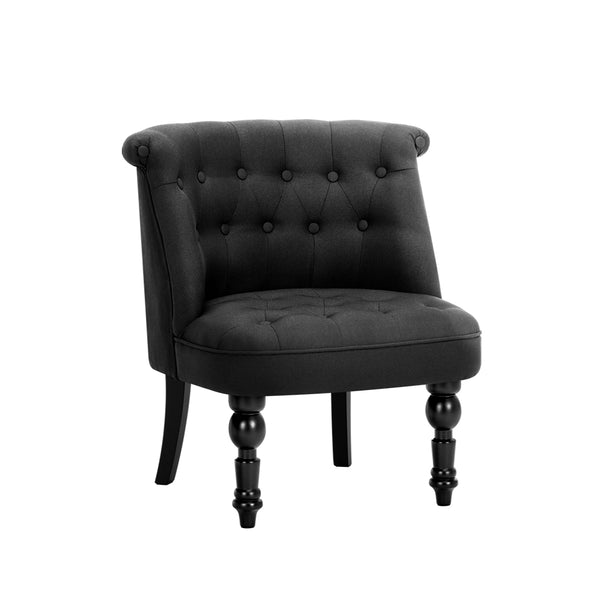 LORRAINE Fabric Occasional Accent Chair - Black