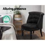 LORRAINE Fabric Occasional Accent Chair - Black