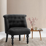 LORRAINE Fabric Occasional Accent Chair - Black