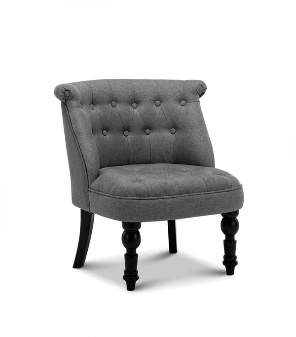 LORRAINE Fabric Occasional Accent Chair - Grey