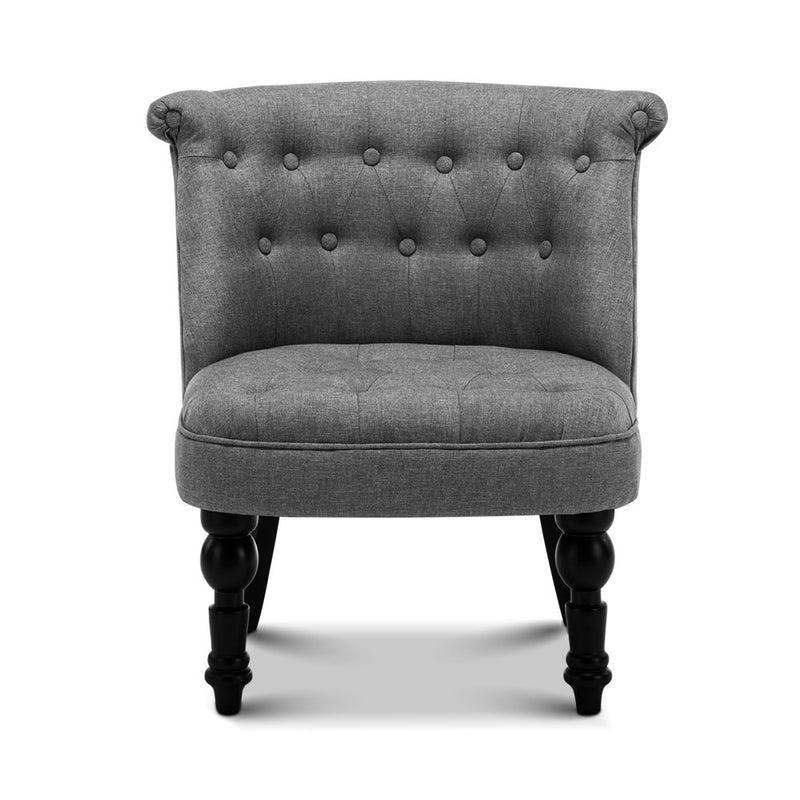 LORRAINE Fabric Occasional Accent Chair - Grey