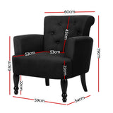 Lothair Wing Armchair  - Black