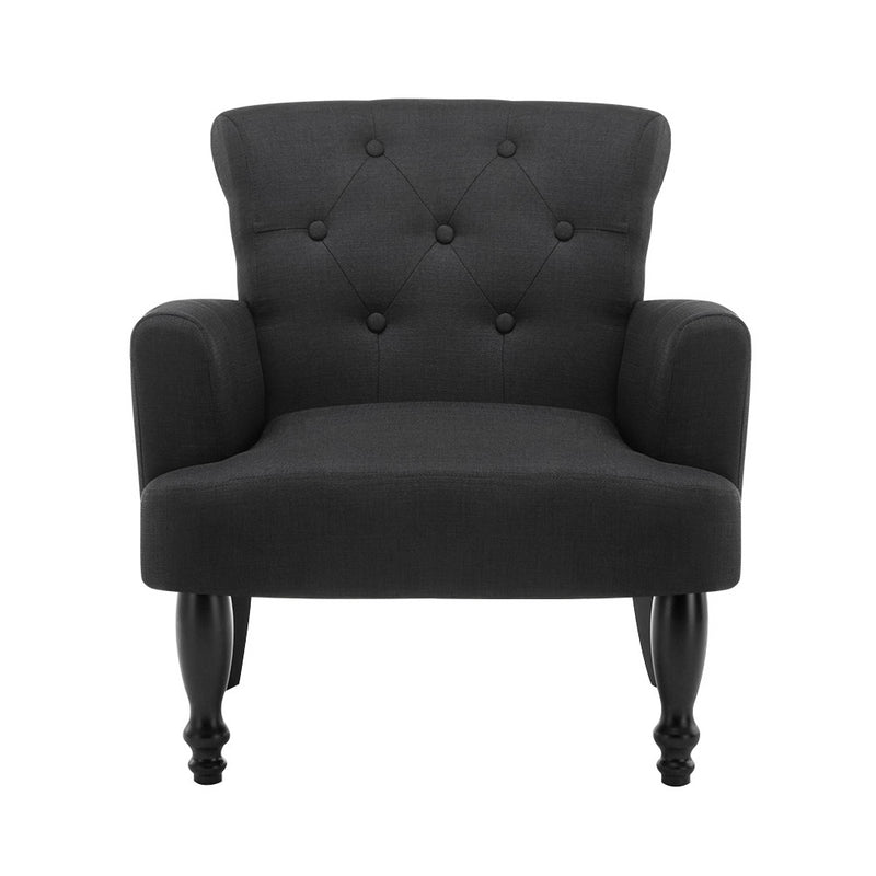 Lothair Wing Armchair  - Black