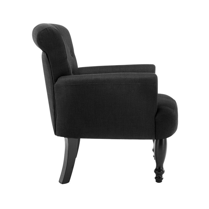 Lothair Wing Armchair  - Black