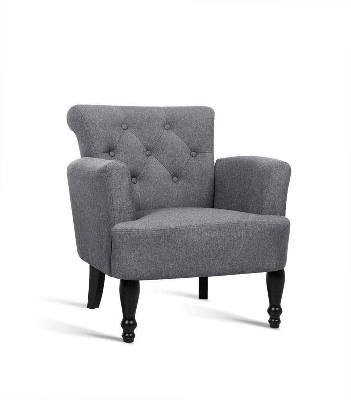 Lothair Wing Armchair - Grey