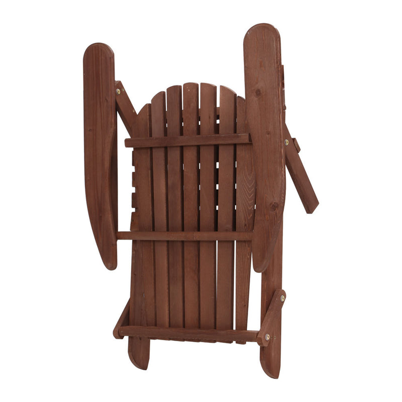 SUN LOUNGE  Outdoor Beach Chair Wooden Adirondack Patio Lounge Garden