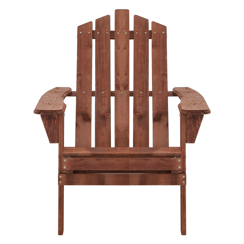 Sun Lounge Outdoor Beach Chairs Wooden Adirondack Patio Brown Chair