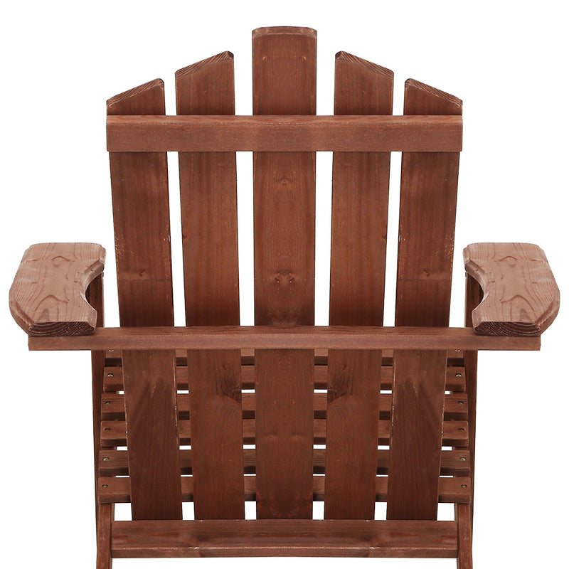 Sun Lounge Outdoor Beach Chairs Wooden Adirondack Patio Brown Chair