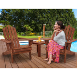 Gardeon Outdoor Sun Lounge Beach Chairs Table Setting Wooden Adirondack Patio Chair Brown