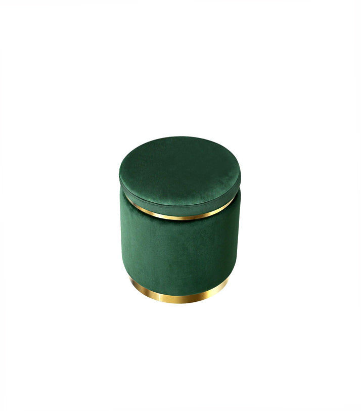 Artiss Ottoman Round Velvet Foot Stool Foot Rest Pouffe Padded Seat Pouf Green