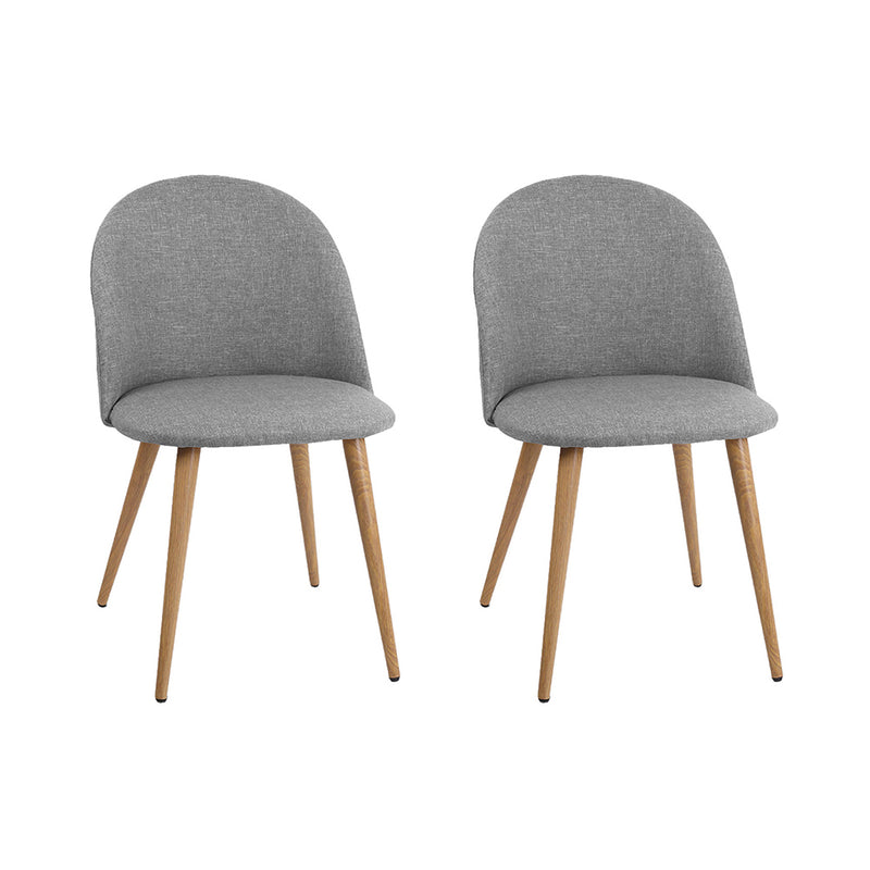 2 X Artiss Dining Chairs Light Grey