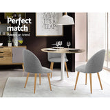 2 X Artiss Dining Chairs Light Grey