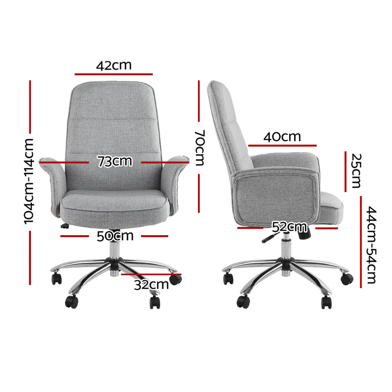 Artiss Fabric Office Chair Grey