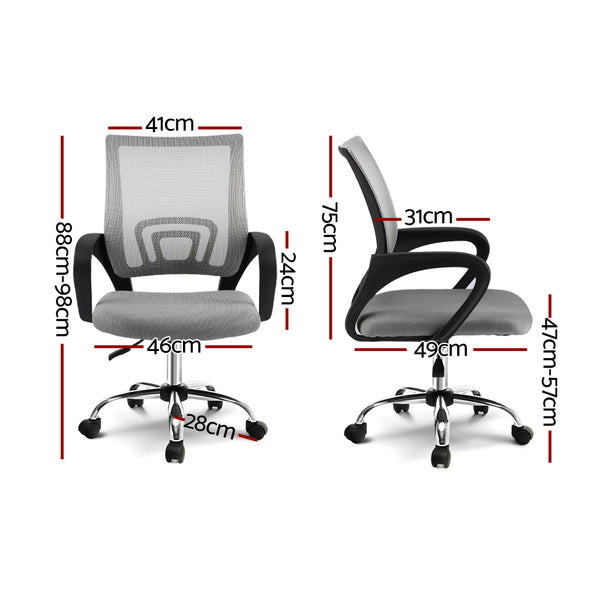 DORIS Office Chair Gaming Chair Computer Mesh Chairs Executive Mid Back Grey