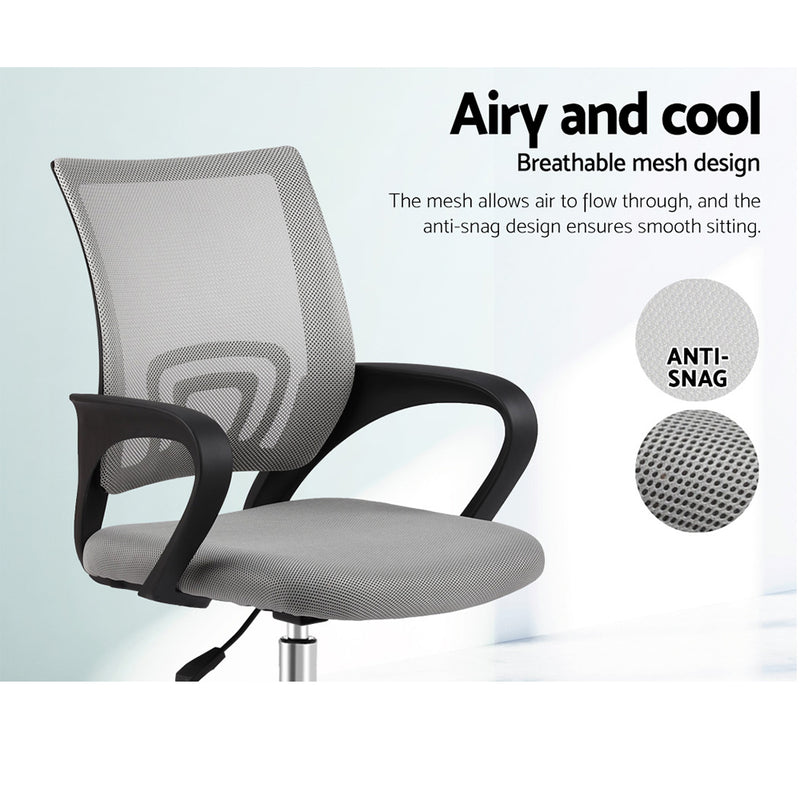 DORIS Office Chair Gaming Chair Computer Mesh Chairs Executive Mid Back Grey