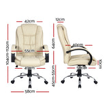 BROOK Office Chair Gaming Computer Chairs Executive PU Leather Seat Beige