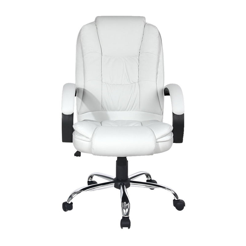 BROOK Office Chair Gaming Computer Chairs Executive PU Leather Seating White