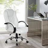 BROOK Office Chair Gaming Computer Chairs Executive PU Leather Seating White