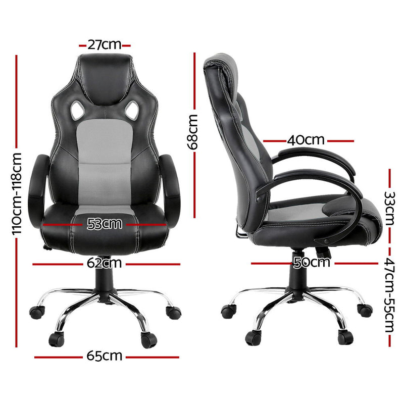 MAVERICK Gaming Chair Computer Office Chairs Grey & Black