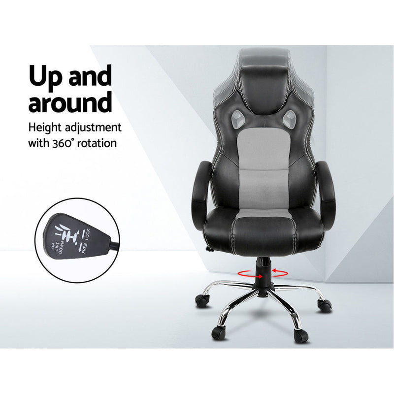 MAVERICK Gaming Chair Computer Office Chairs Grey & Black