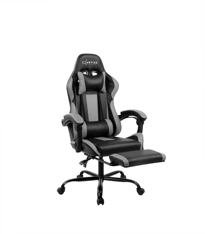 Gaming Office Chair Computer Seating Racer Black and Grey