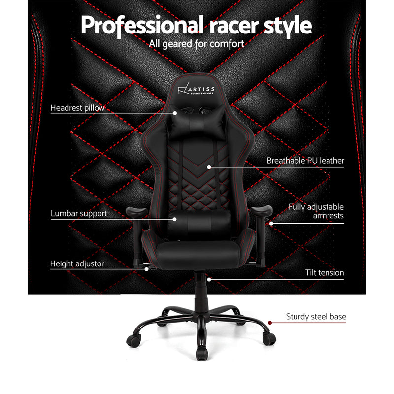 MAGNUM Gaming Office Chairs Computer Desk Racing Recliner Executive Seat Black