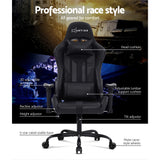 MUSKET Gaming Office Chair Computer Chairs Leather Seat Racer Racing Meeting Chair Black