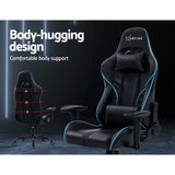 MUSKET Gaming Office Chair Computer Chairs Leather Seat Racing Racer Recliner Meeting Chair Black Blue