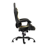 MECKA Office Chair Gaming Chair Computer Chairs Recliner PU Leather Seat Armrest Black Golden