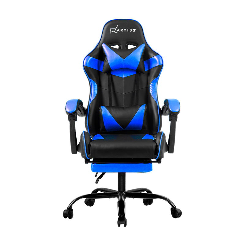 MARVEL Gaming Office Chairs Computer Seating Racing Recliner Footrest Black Blue
