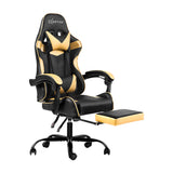 Artiss Office Chair Gaming Chair Computer Chairs Recliner PU Leather Seat Armrest Footrest Black Golden