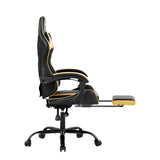 Artiss Office Chair Gaming Chair Computer Chairs Recliner PU Leather Seat Armrest Footrest Black Golden