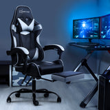 MARVEL Gaming Office Chairs Computer Seating Racing Recliner Footrest Black White